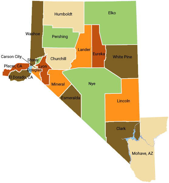 Nevada county Region Map